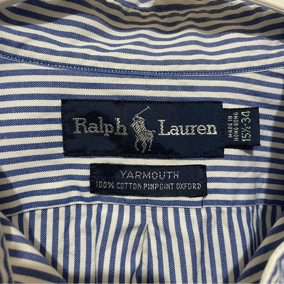 Ralph Lauren Yarmouth Pinpoint Oxford 15 1/2 X 34 Preppy - Picture 7 of 8